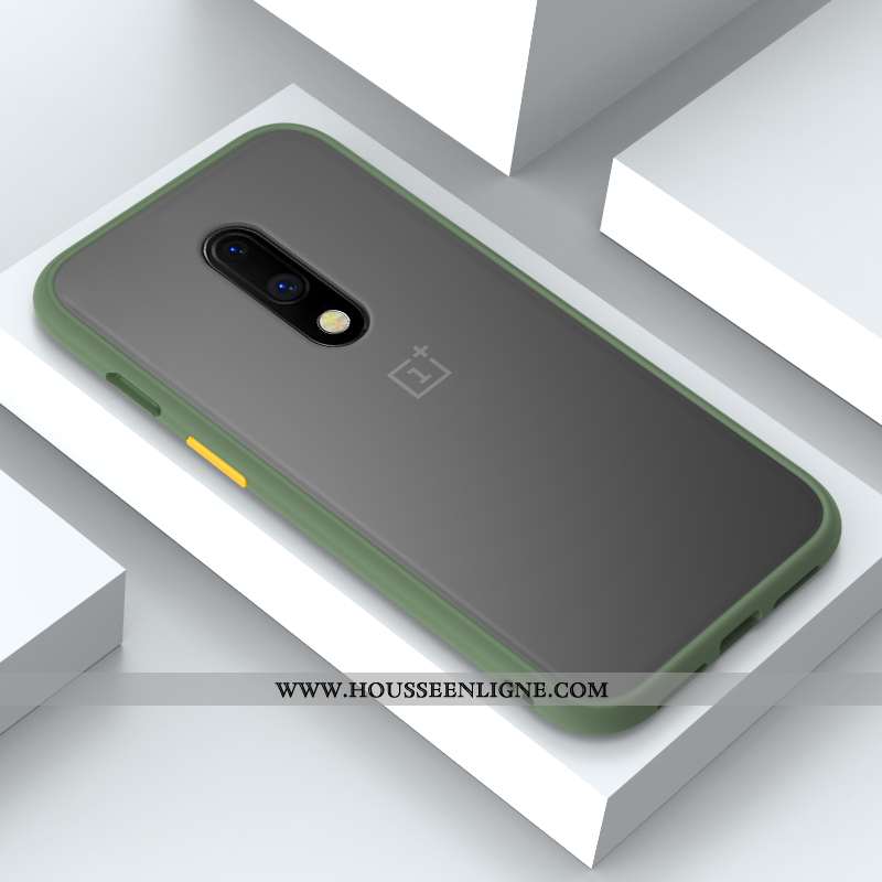 Housse Oneplus 7 Personnalité Créatif Délavé En Daim Net Rouge Tout Compris Noir Incassable