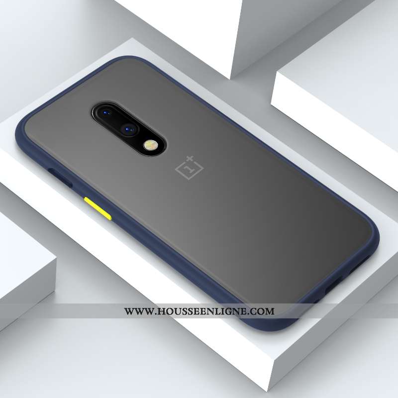 Housse Oneplus 7 Personnalité Créatif Délavé En Daim Net Rouge Tout Compris Noir Incassable
