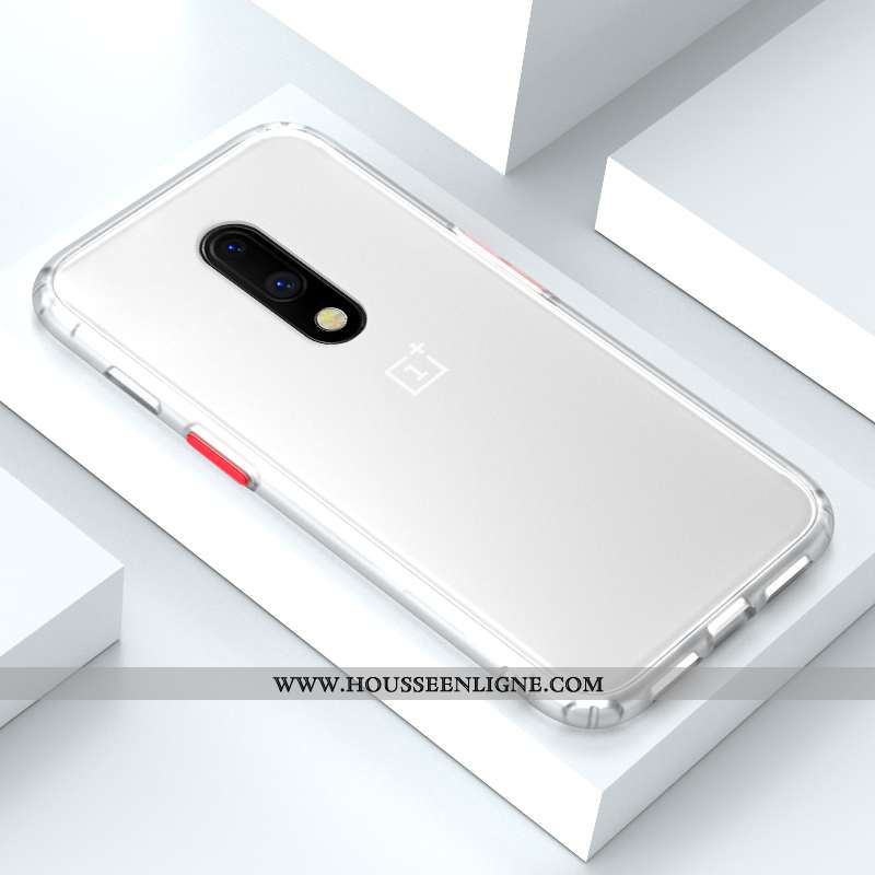 Housse Oneplus 7 Personnalité Créatif Délavé En Daim Net Rouge Tout Compris Noir Incassable