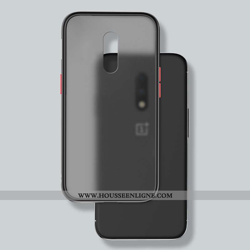 Housse Oneplus 7 Personnalité Créatif Délavé En Daim Net Rouge Tout Compris Noir Incassable