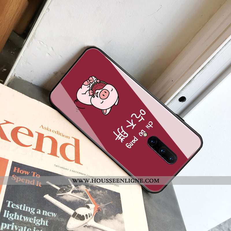 Housse Oneplus 7 Pro Créatif Dessin Animé Charmant Personnalité Ultra Silicone Fluide Doux Rouge