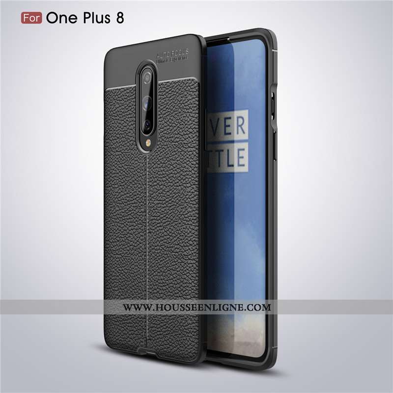 Housse Oneplus 7 Pro Fluide Doux Protection Coque Business Noir Modèle Fleurie Antidérapant
