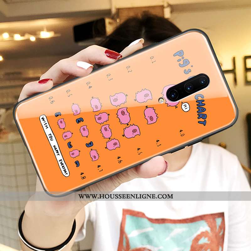Housse Oneplus 7 Pro Personnalité Créatif Ultra Incassable Simple Tout Compris Amoureux Orange