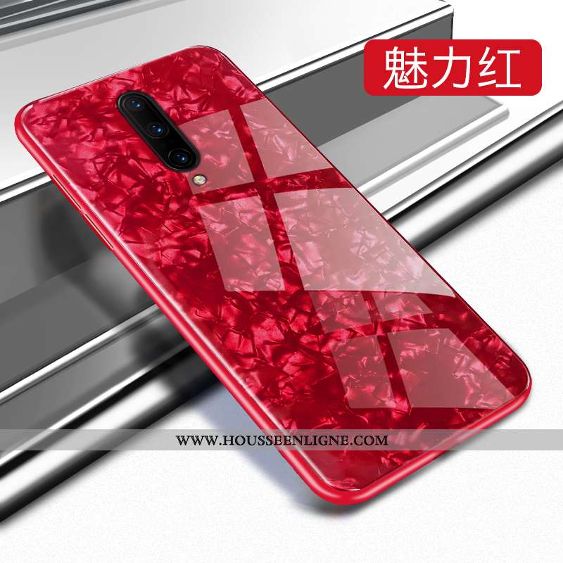 Housse Oneplus 7 Pro Protection Verre Étui Tendance Personnalité Net Rouge Charmant Rose