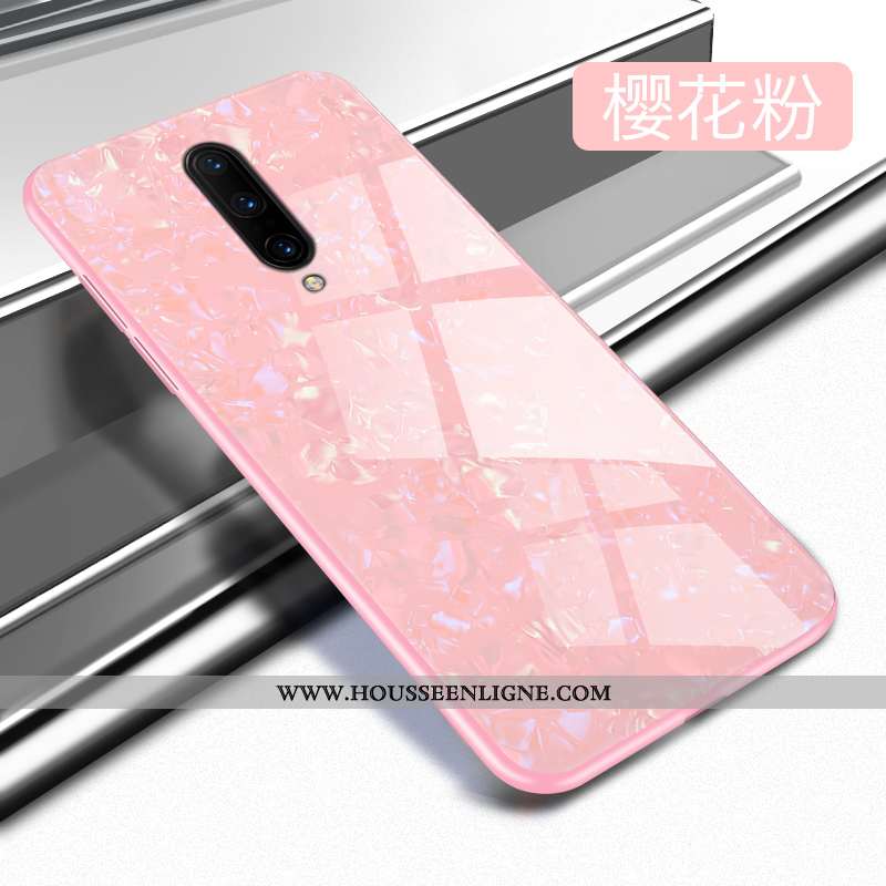 Housse Oneplus 7 Pro Protection Verre Étui Tendance Personnalité Net Rouge Charmant Rose