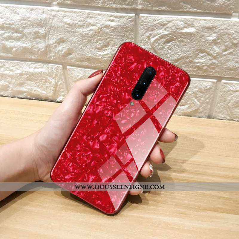 Housse Oneplus 7 Pro Protection Verre Étui Tendance Personnalité Net Rouge Charmant Rose