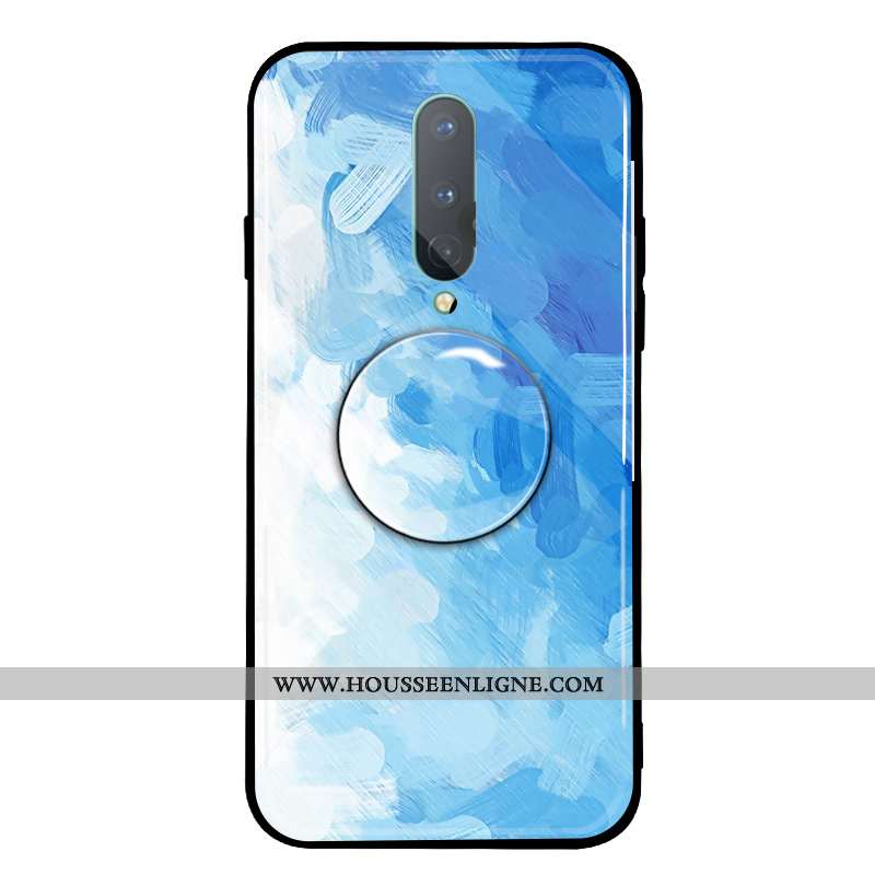 Housse Oneplus 7 Pro Silicone Protection Nouveau Fluide Doux Vert Grand Simple Bleu