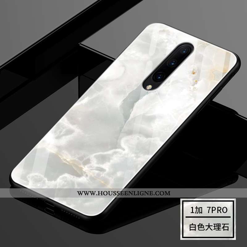 Housse Oneplus 7 Pro Verre Personnalité Vert Mode Protection Étui Incassable Verte