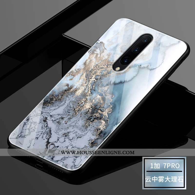 Housse Oneplus 7 Pro Verre Personnalité Vert Mode Protection Étui Incassable Verte