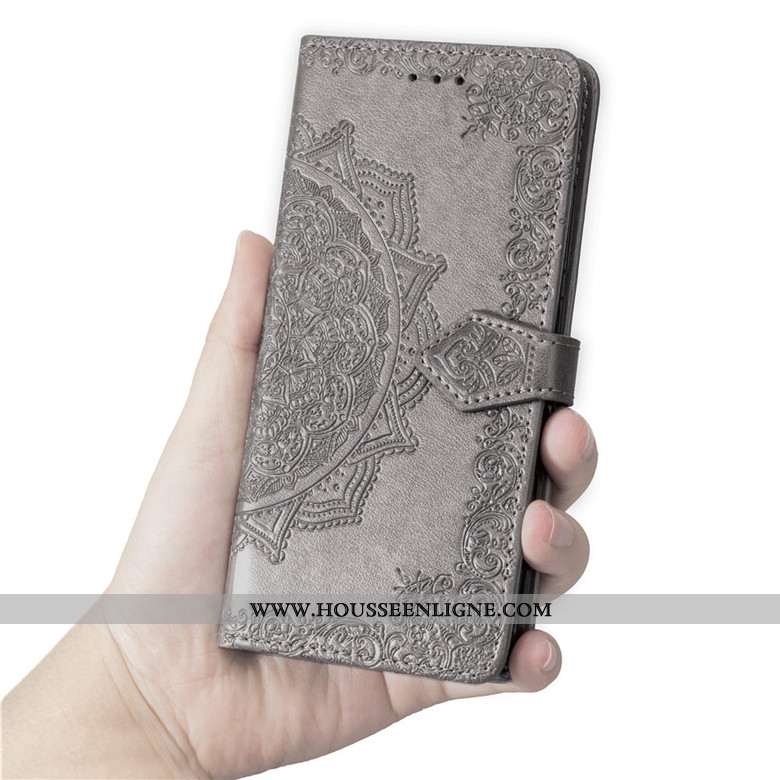 Housse Oneplus 7 Protection Cuir Fluide Doux Téléphone Portable Clamshell Étui Coque Violet