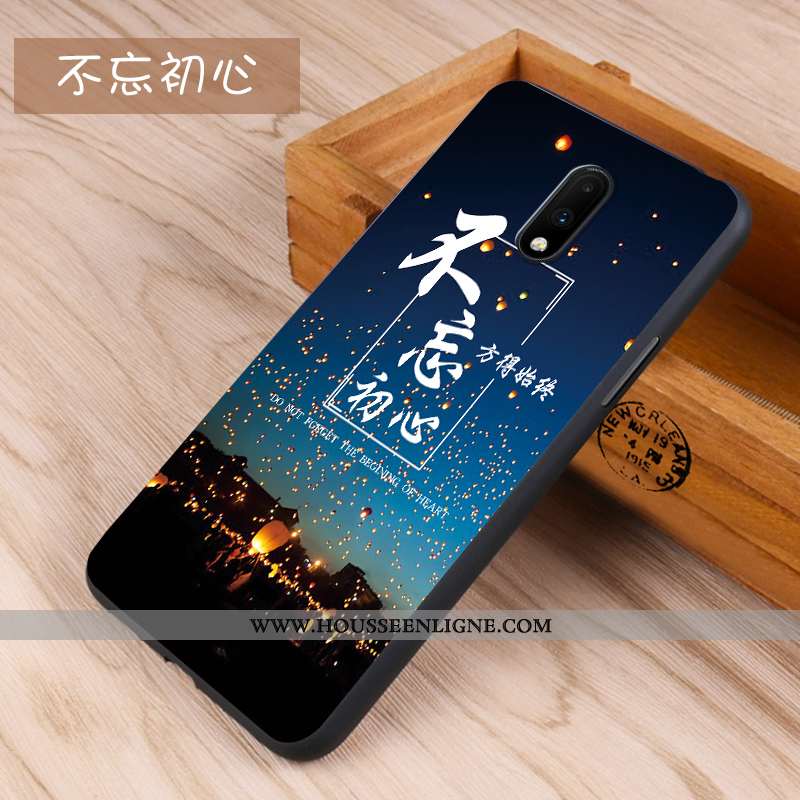 Housse Oneplus 7 Protection Délavé En Daim Tout Compris Personnalité Fluide Doux Créatif Noir