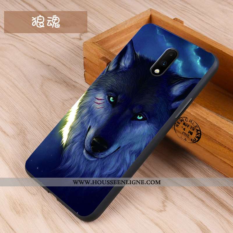 Housse Oneplus 7 Protection Délavé En Daim Tout Compris Personnalité Fluide Doux Créatif Noir
