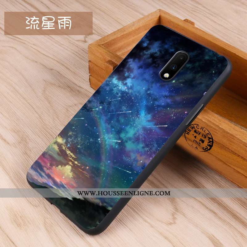 Housse Oneplus 7 Protection Délavé En Daim Tout Compris Personnalité Fluide Doux Créatif Noir