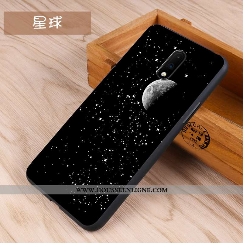 Housse Oneplus 7 Protection Délavé En Daim Tout Compris Personnalité Fluide Doux Créatif Noir