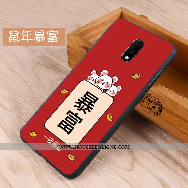 Housse Oneplus 7 Protection Délavé En Daim Tout Compris Personnalité Fluide Doux Créatif Noir