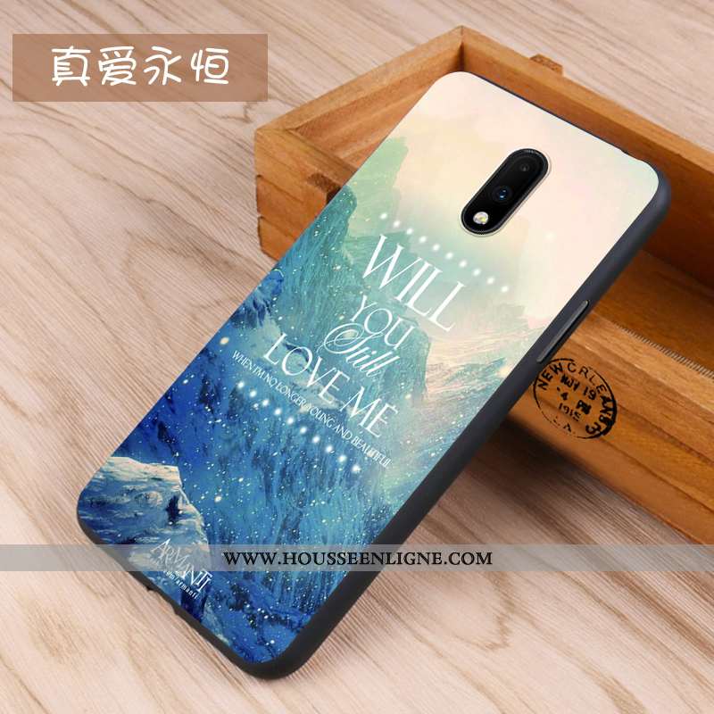 Housse Oneplus 7 Protection Délavé En Daim Tout Compris Personnalité Fluide Doux Créatif Noir