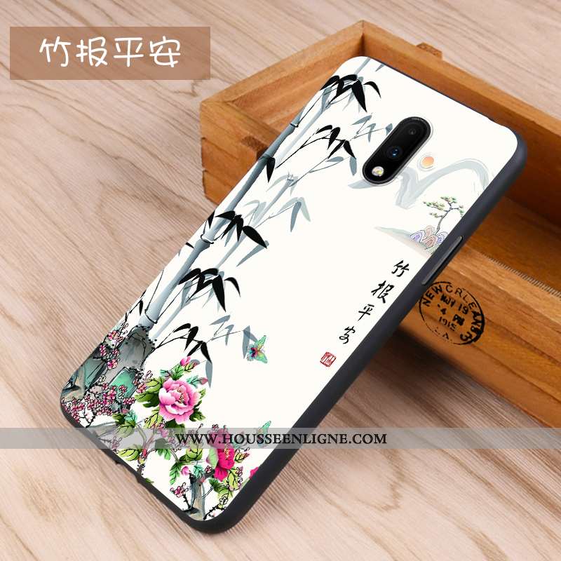 Housse Oneplus 7 Protection Délavé En Daim Tout Compris Personnalité Fluide Doux Créatif Noir