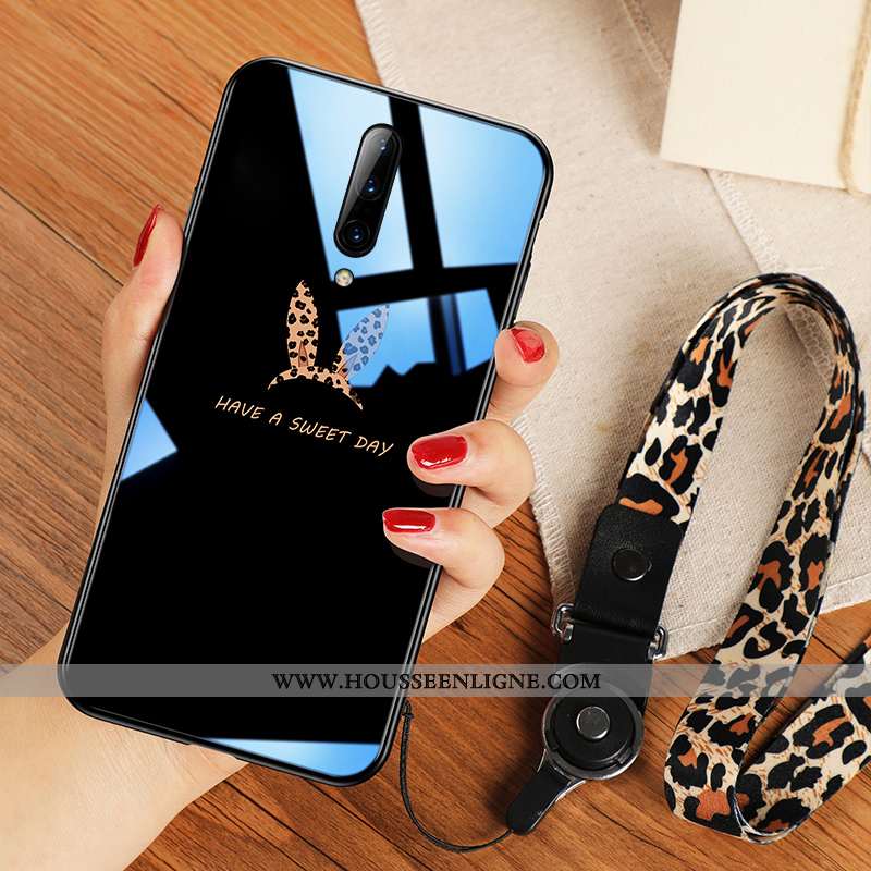 Housse Oneplus 7 Protection Verre Créatif Charmant Étui Léopard Blanc Blanche