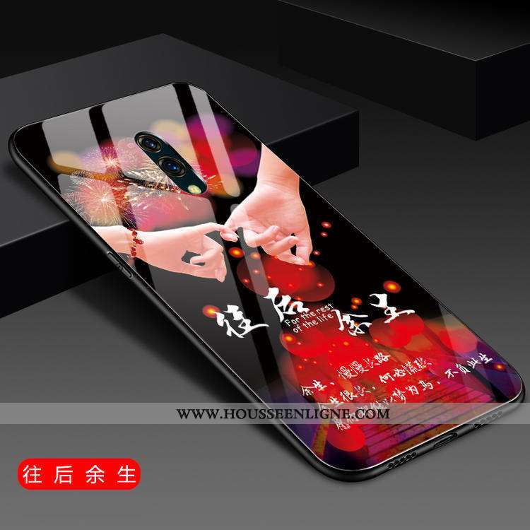 Housse Oneplus 7 Protection Verre Miroir Dégradé Mode Incassable Téléphone Portable Noir