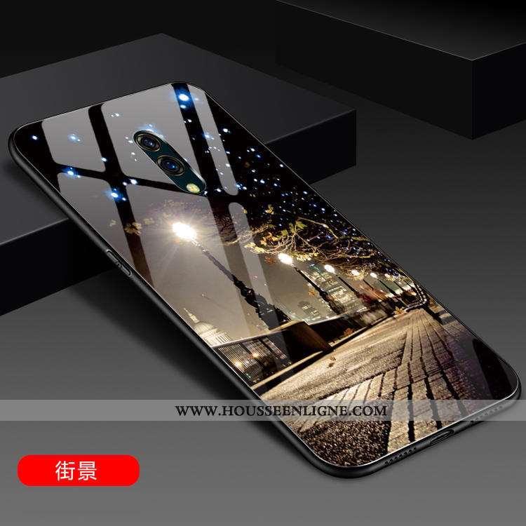 Housse Oneplus 7 Protection Verre Miroir Dégradé Mode Incassable Téléphone Portable Noir