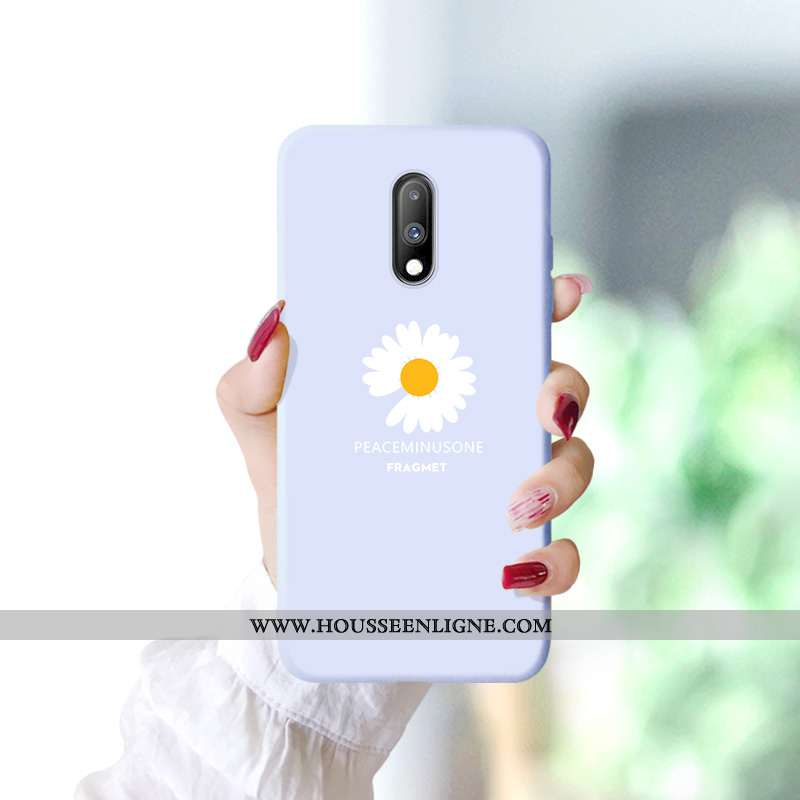 Housse Oneplus 7 Silicone Protection Fluide Doux Tendance Bleu Simple Coque
