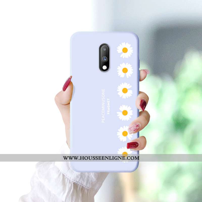 Housse Oneplus 7 Silicone Protection Fluide Doux Tendance Bleu Simple Coque