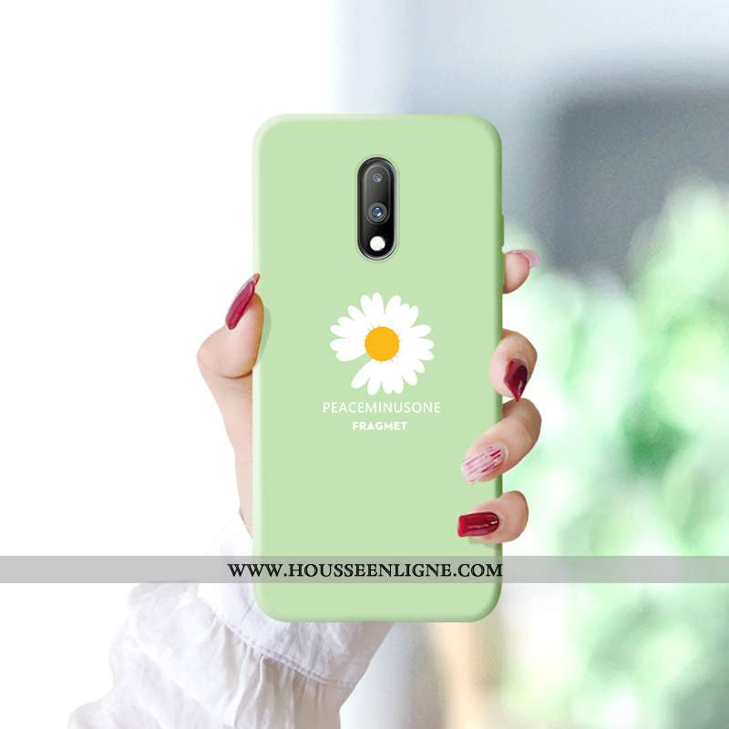 Housse Oneplus 7 Silicone Protection Fluide Doux Tendance Bleu Simple Coque