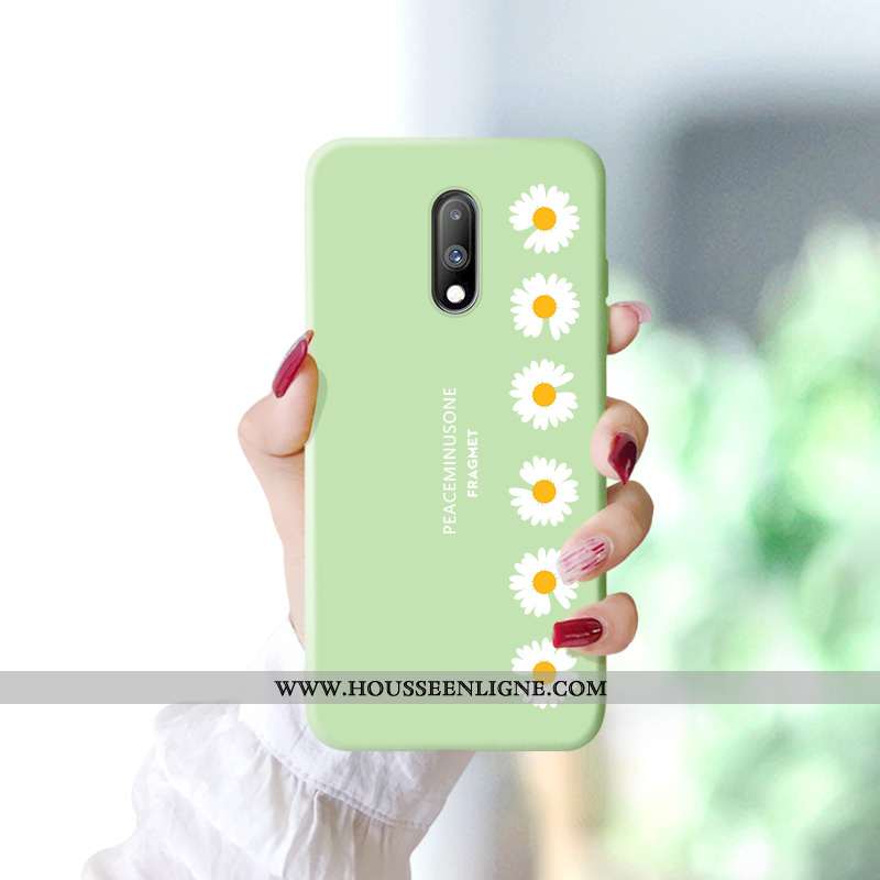 Housse Oneplus 7 Silicone Protection Fluide Doux Tendance Bleu Simple Coque