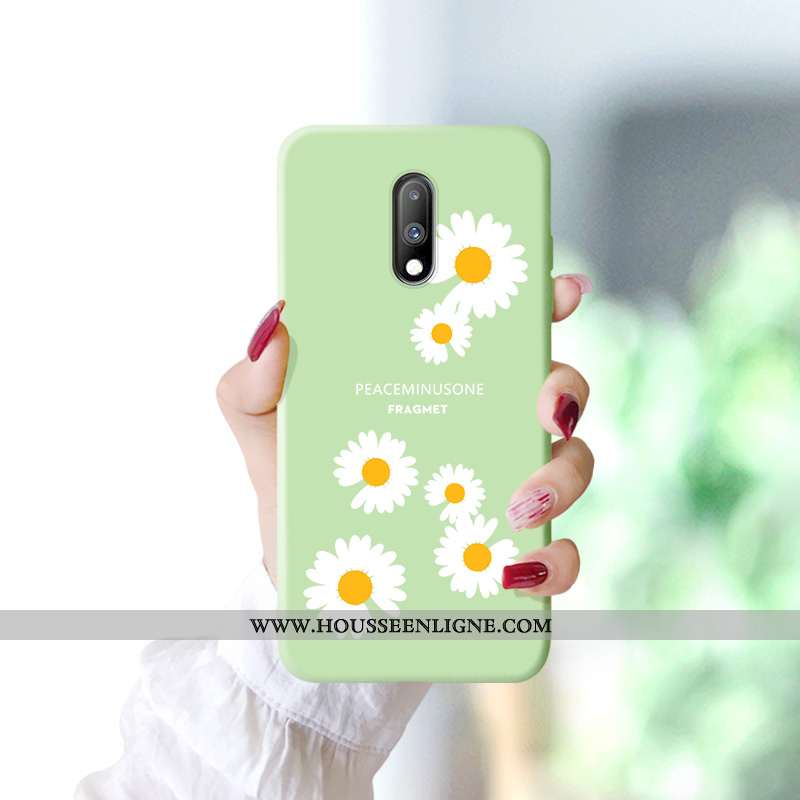 Housse Oneplus 7 Silicone Protection Fluide Doux Tendance Bleu Simple Coque