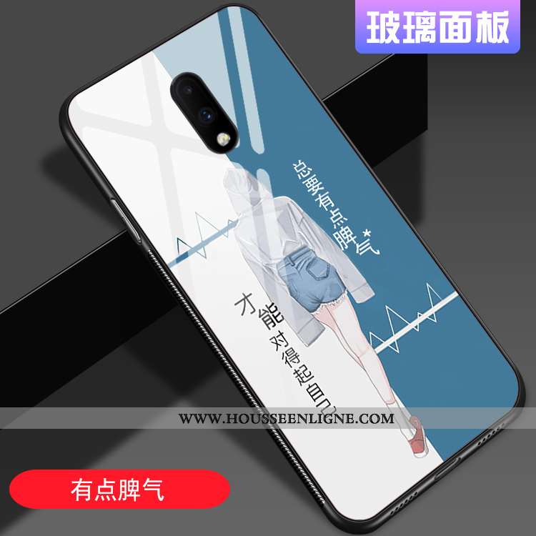 Housse Oneplus 7 Verre Personnalité Miroir Style Chinois Net Rouge Tout Compris Tendance Rose