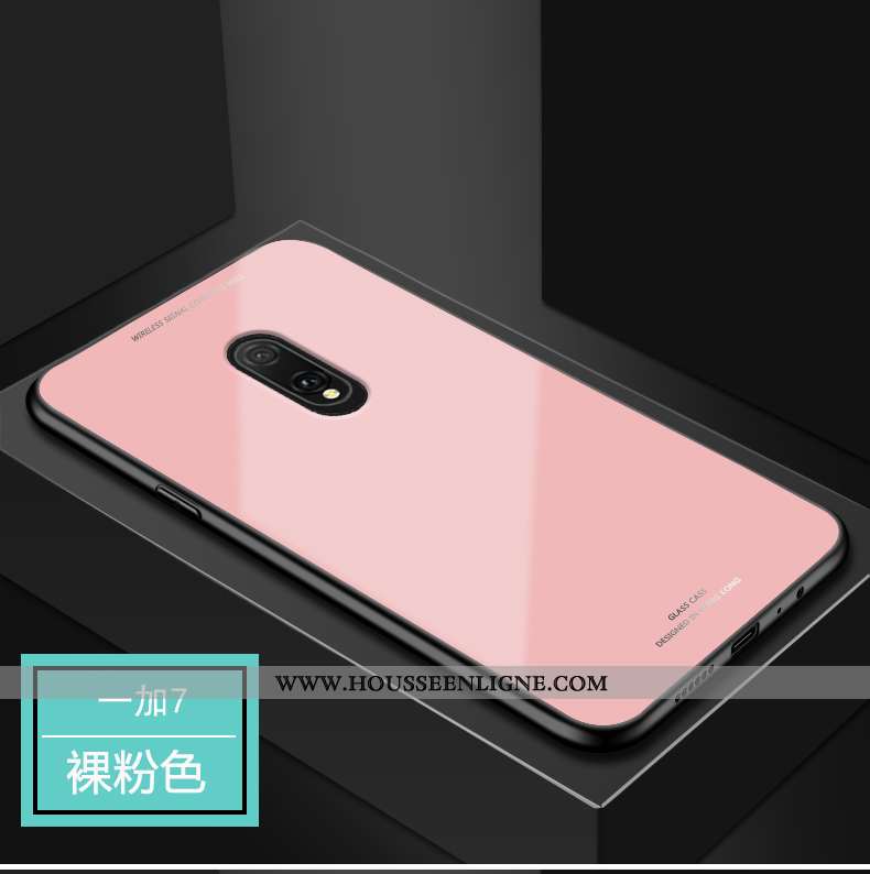 Housse Oneplus 7 Verre Protection Incassable Étui Téléphone Portable Tout Compris Coque Rouge