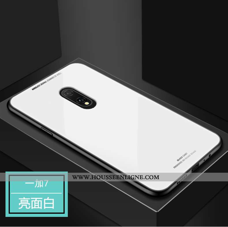 Housse Oneplus 7 Verre Protection Incassable Étui Téléphone Portable Tout Compris Coque Rouge
