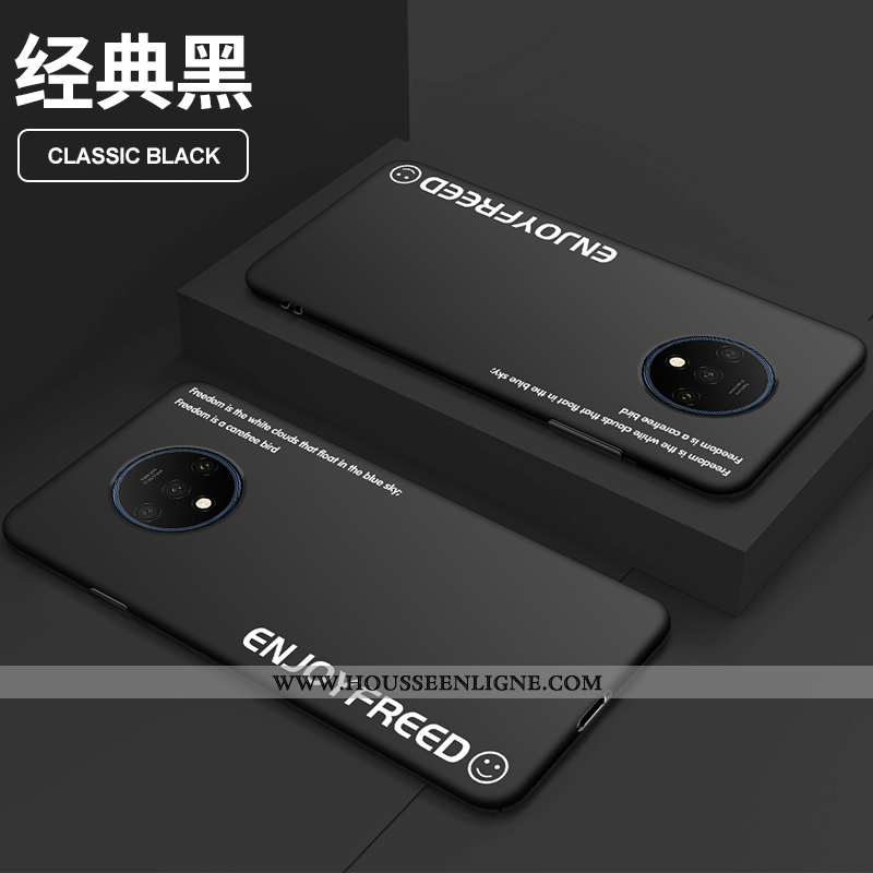 Housse Oneplus 7t Délavé En Daim Personnalité Tout Compris Incassable Étui Simple En Bois Verte