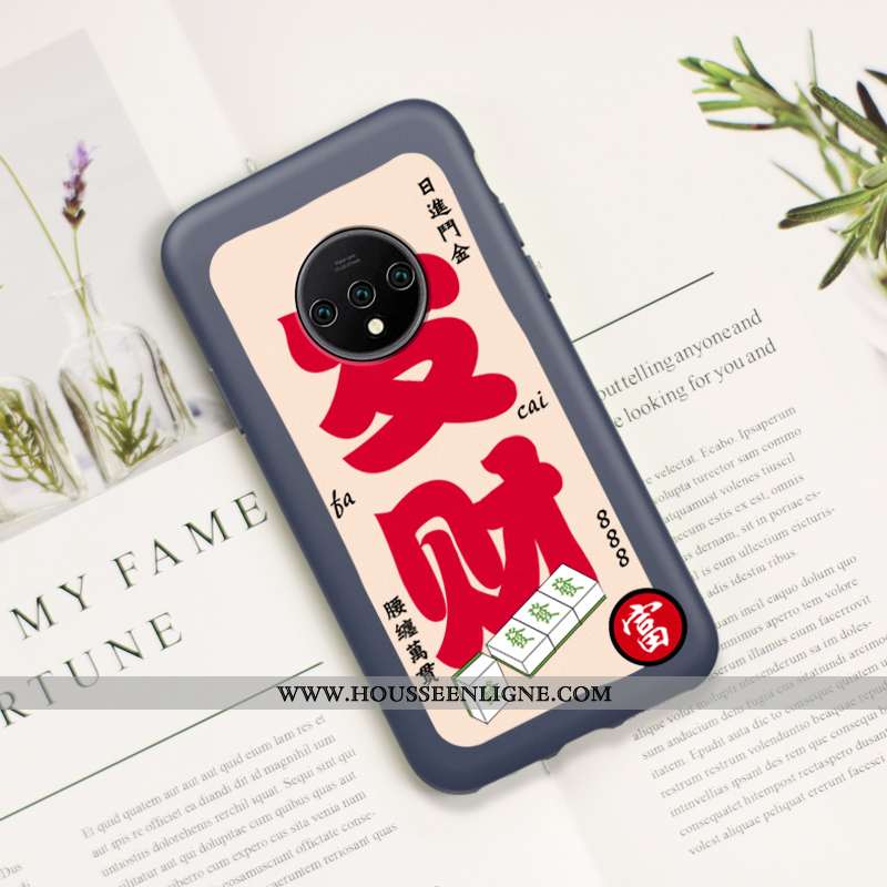 Housse Oneplus 7t Délavé En Daim Ultra Amoureux Fluide Doux Rat Silicone Rouge