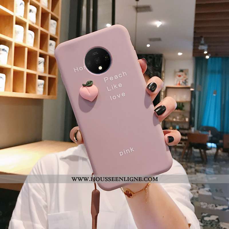Housse Oneplus 7t Fluide Doux Silicone En Bois Ultra Téléphone Portable Dimensionnel Bovins Verte
