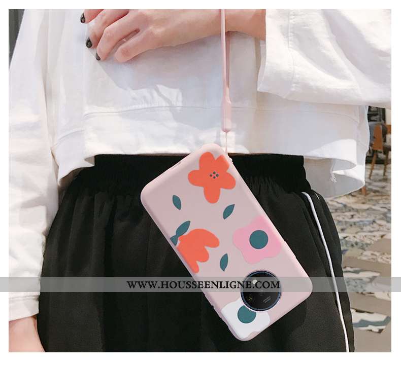 Housse Oneplus 7t Fluide Doux Silicone Rose Incassable Coque Tout Compris Personnalité