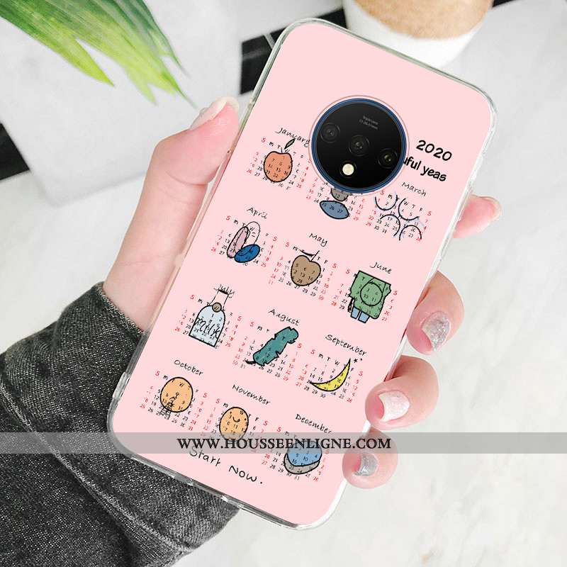 Housse Oneplus 7t Fluide Doux Silicone Rouge Incassable Ultra Dessin Animé Tout Compris