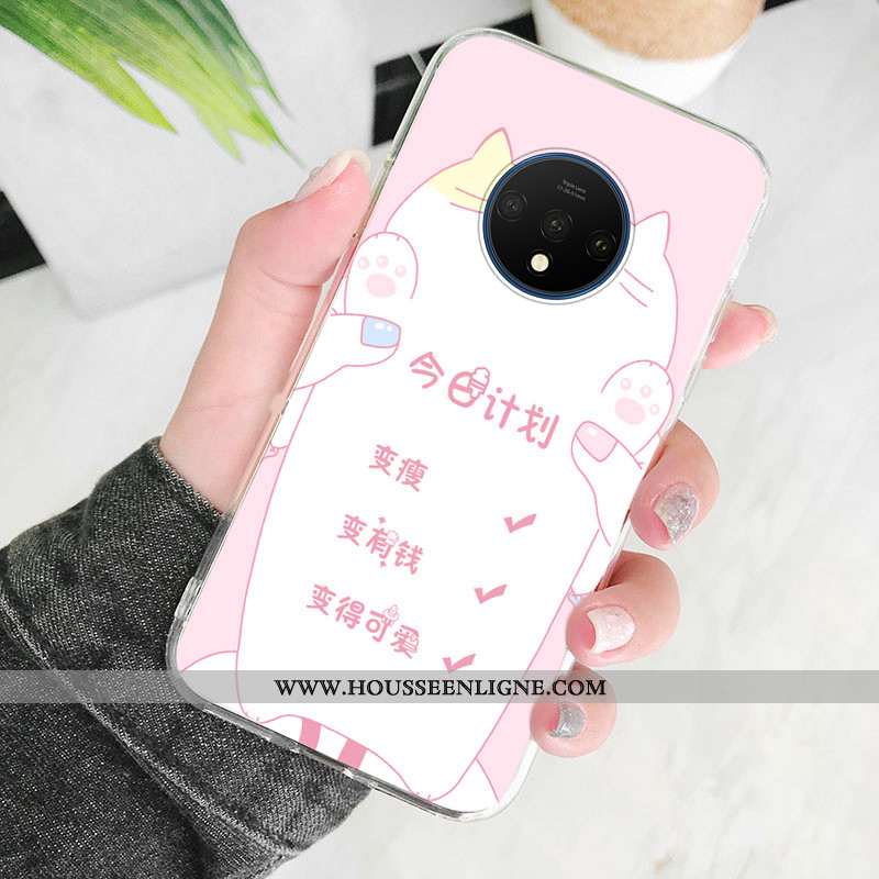Housse Oneplus 7t Fluide Doux Silicone Rouge Incassable Ultra Dessin Animé Tout Compris