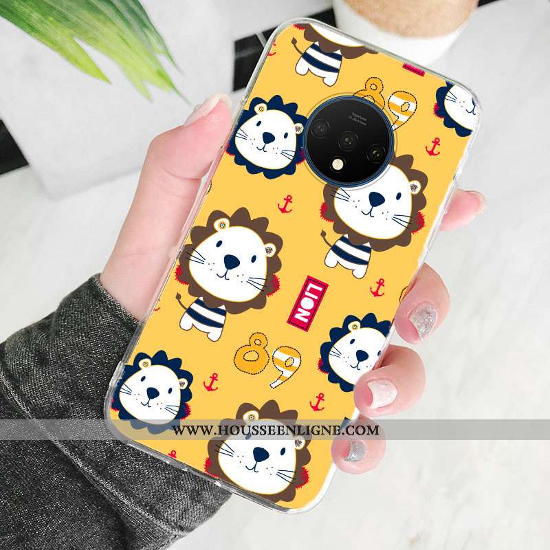 Housse Oneplus 7t Fluide Doux Silicone Rouge Incassable Ultra Dessin Animé Tout Compris