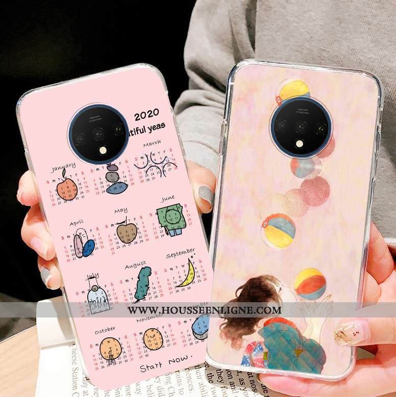 Housse Oneplus 7t Fluide Doux Silicone Rouge Incassable Ultra Dessin Animé Tout Compris