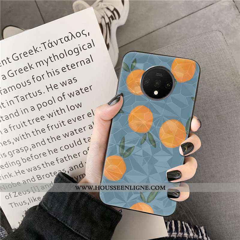 Housse Oneplus 7t Modèle Fleurie Personnalité Point D'onde Losange Net Rouge Coque Téléphone Portabl