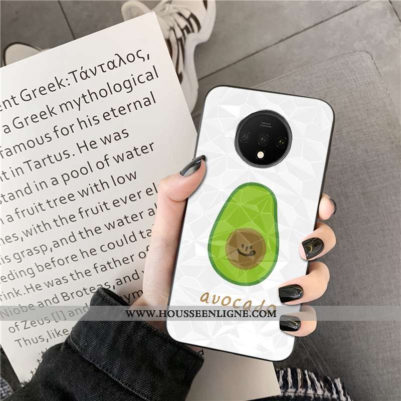 Housse Oneplus 7t Modèle Fleurie Personnalité Point D'onde Losange Net Rouge Coque Téléphone Portabl