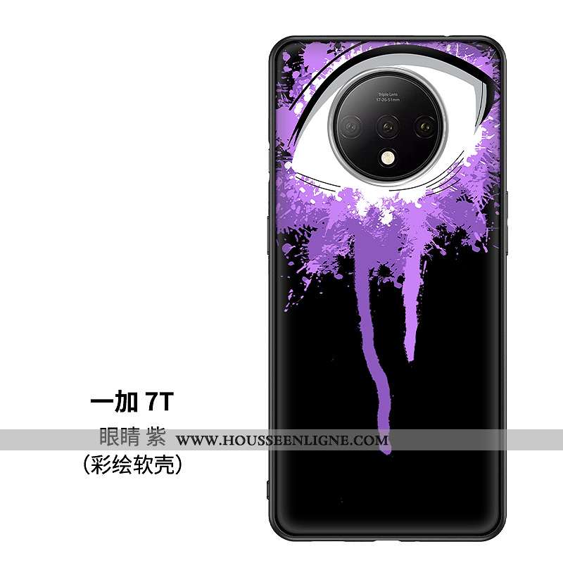 Housse Oneplus 7t Personnalité Créatif Verre Téléphone Portable Protection Coque Vert Verte