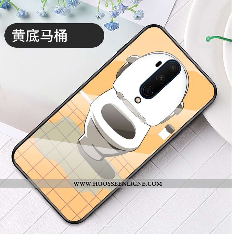 Housse Oneplus 7t Pro Créatif Tendance Silicone Gris Incassable Verre Tout Compris