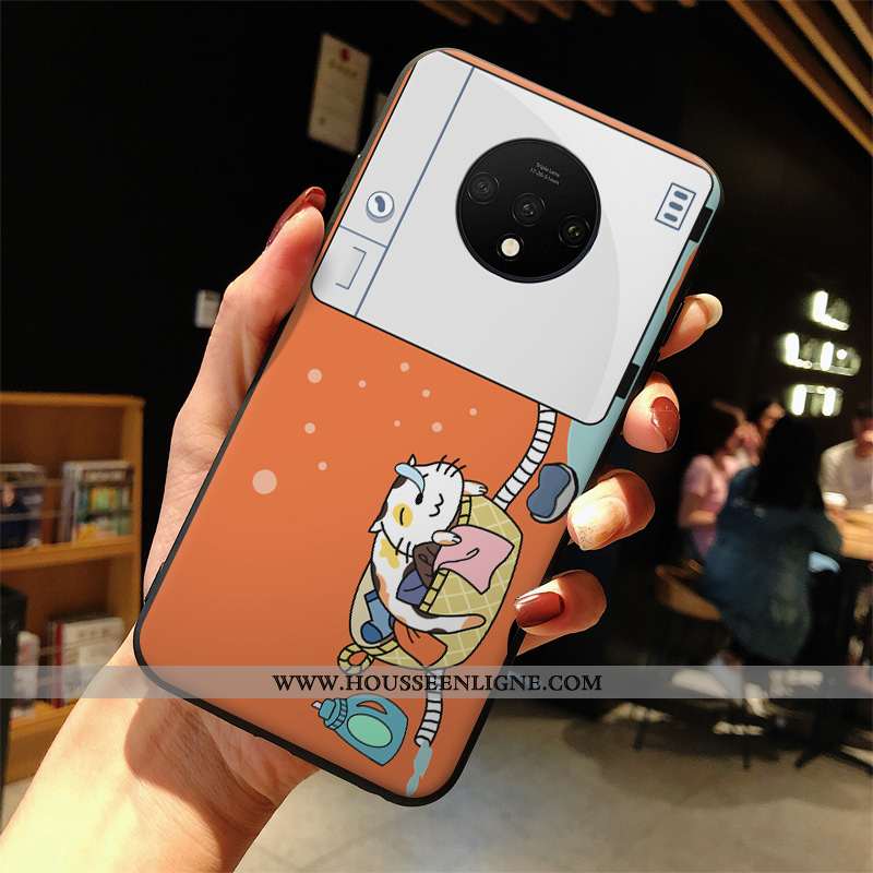 Housse Oneplus 7t Pro Créatif Tendance Silicone Gris Incassable Verre Tout Compris