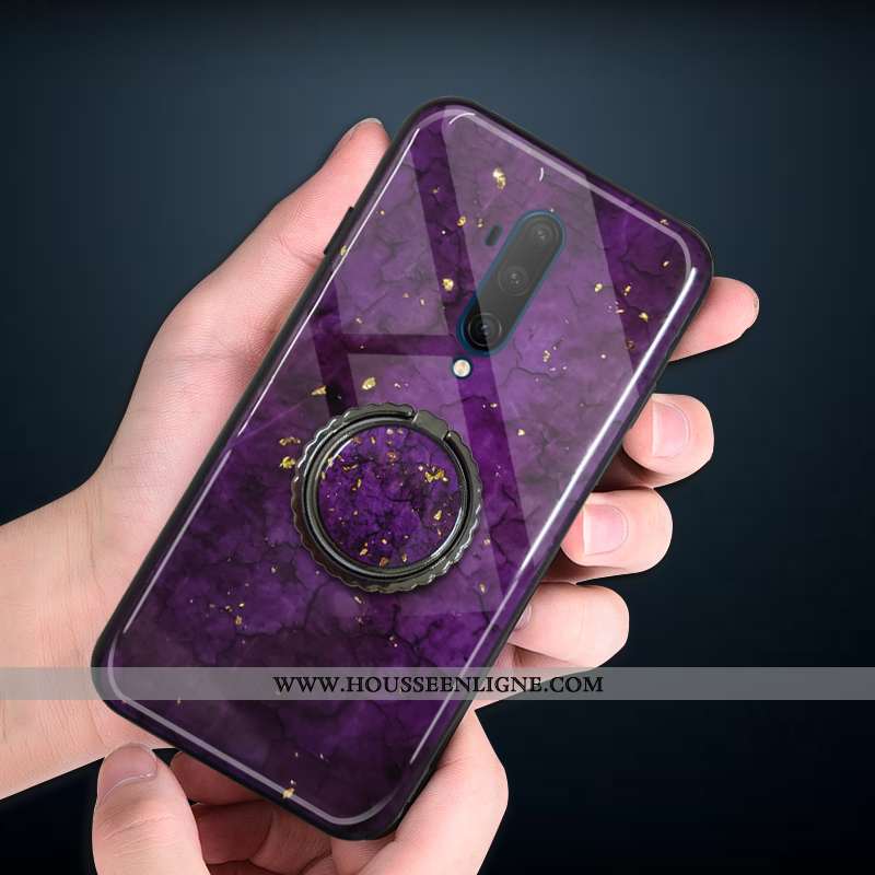 Housse Oneplus 7t Pro Fluide Doux Silicone Tout Compris Simple Violet Rouge Protection