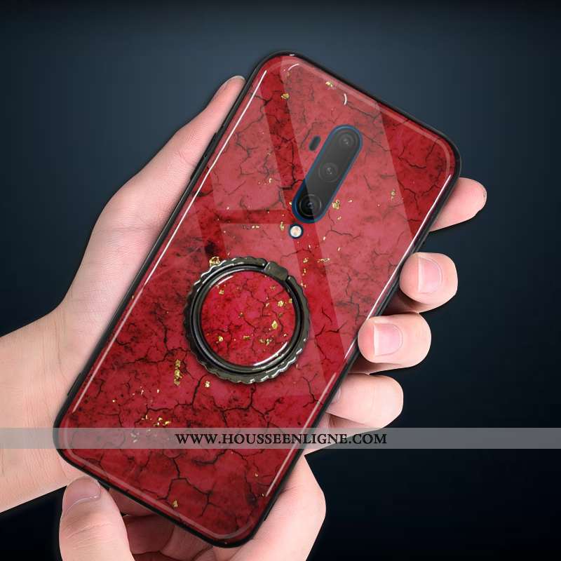 Housse Oneplus 7t Pro Fluide Doux Silicone Tout Compris Simple Violet Rouge Protection