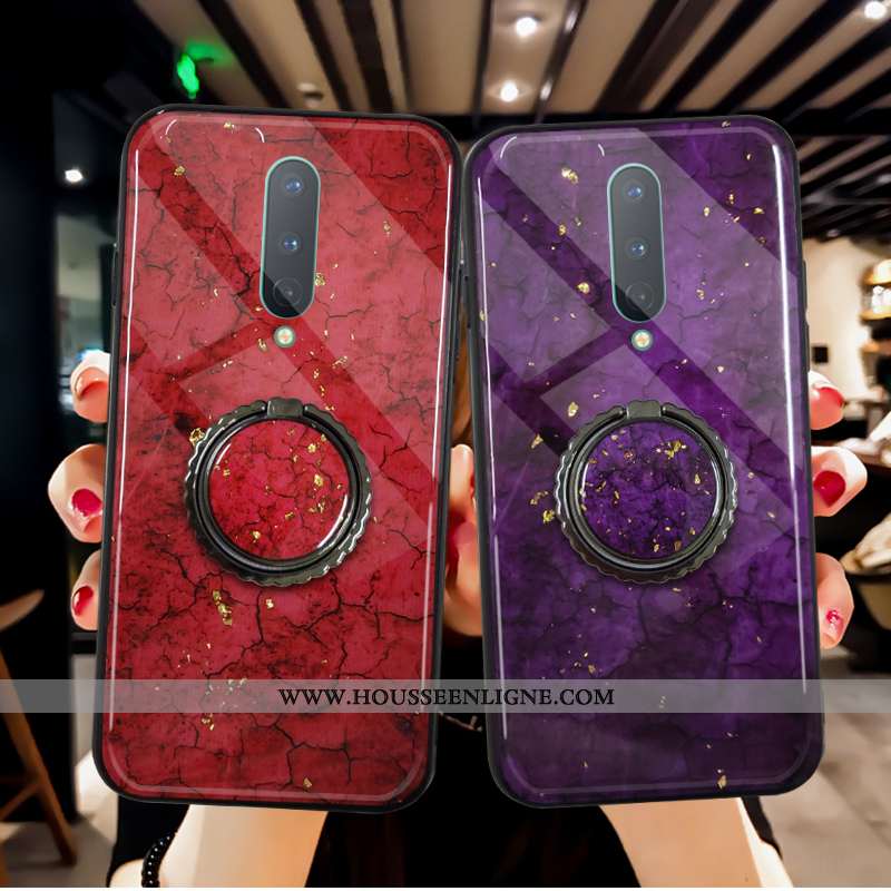 Housse Oneplus 7t Pro Fluide Doux Silicone Tout Compris Simple Violet Rouge Protection