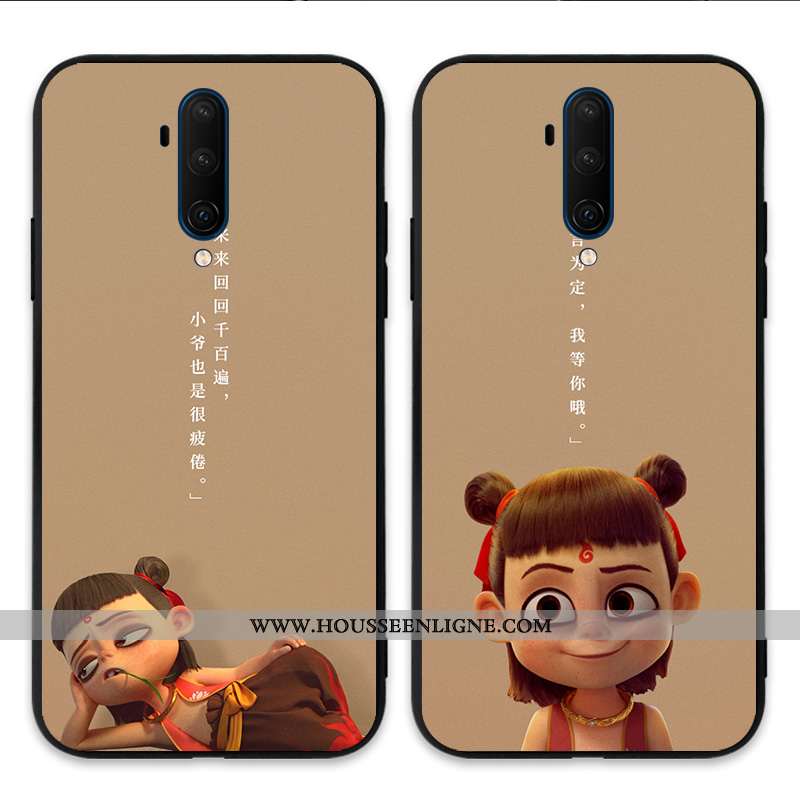 Housse Oneplus 7t Pro Légère Fluide Doux Net Rouge Luxe Étui Incassable Tout Compris Khaki