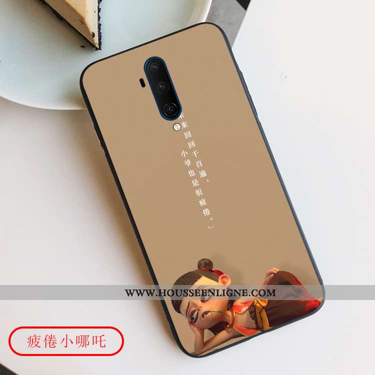 Housse Oneplus 7t Pro Légère Fluide Doux Net Rouge Luxe Étui Incassable Tout Compris Khaki